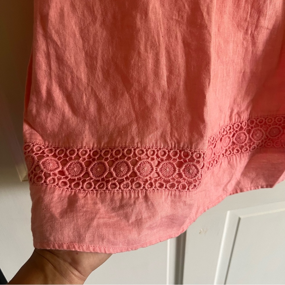 Pretty pink Crown and Ivy linen dress size Large. - Picture 7 of 10